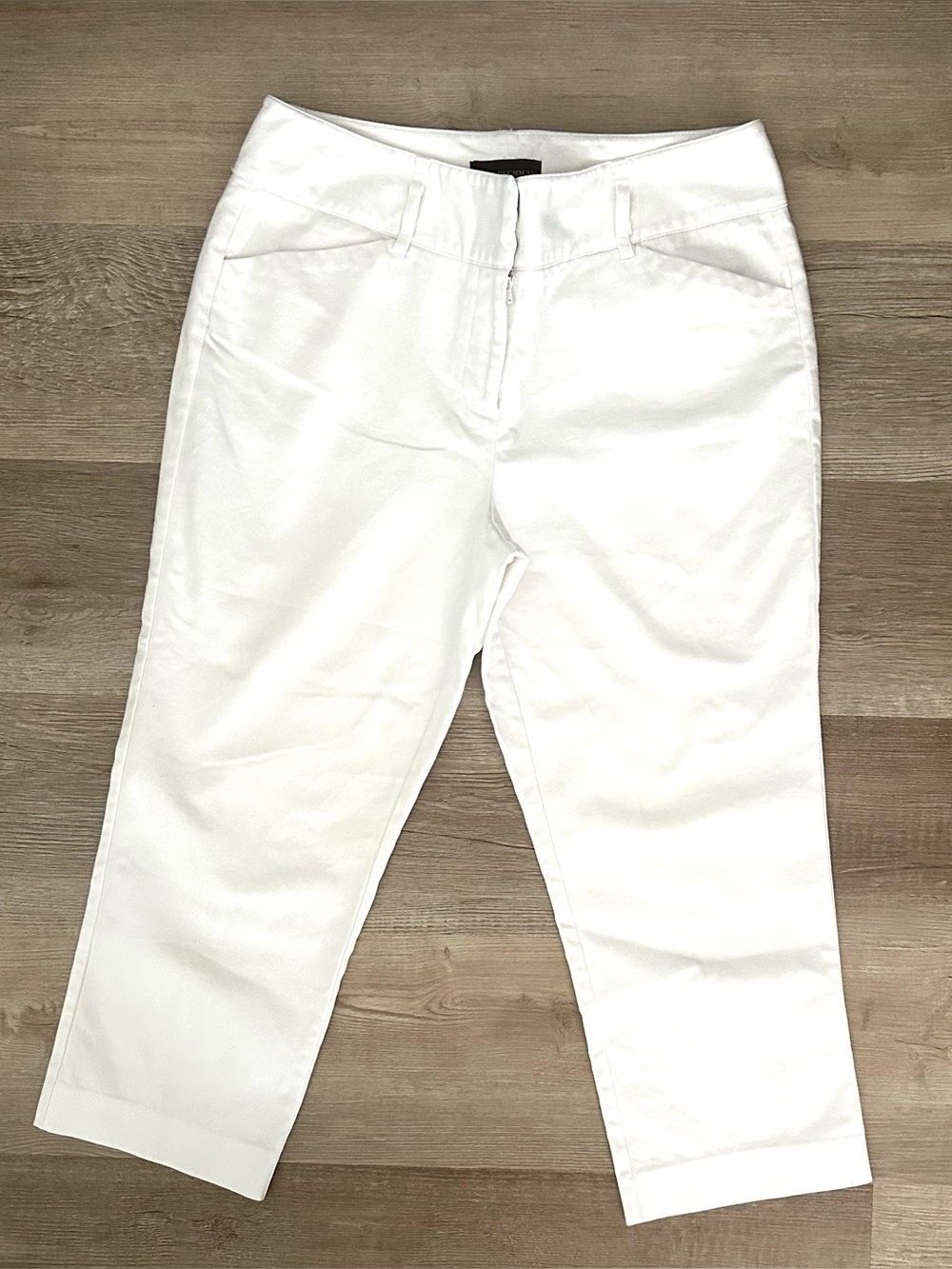 Dana Buchman Signature White Cotton Blend Cropped Pants Size 10